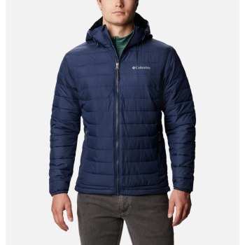 Columbia Jas Heren, Powder Lite Hooded Insulated Donkerblauw, 10DMSRGFL